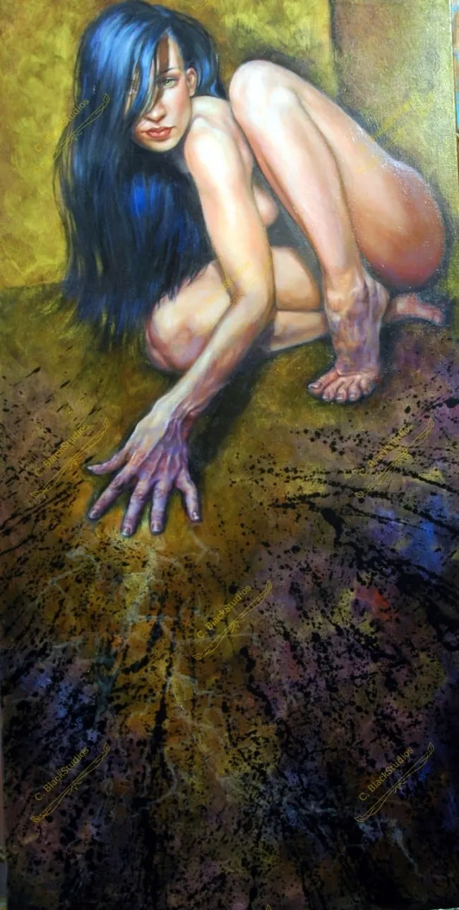 Cornered, oil painting by Colleen Black