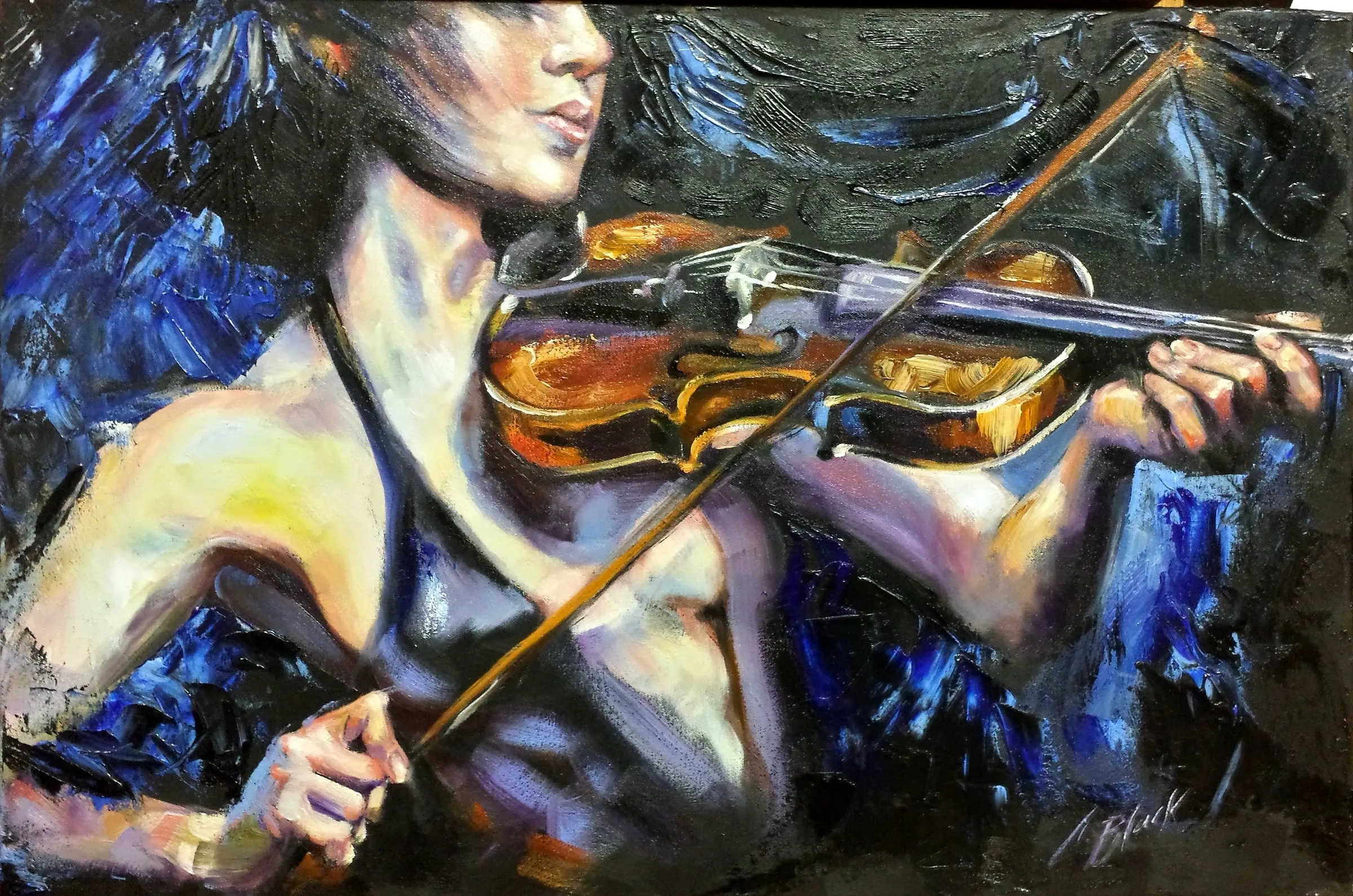 Blue Note, oil painting by Colleen Black
